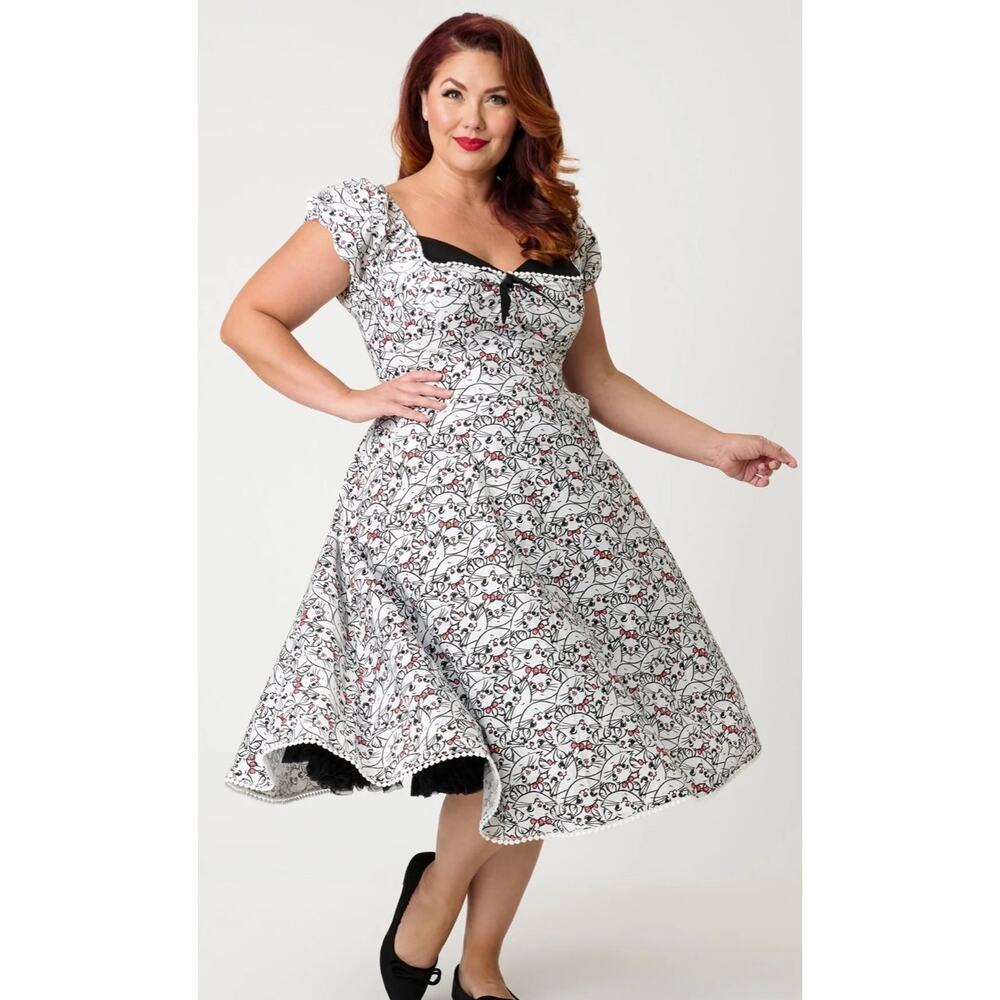 Unique Vintage Disney Aristocats Marie All Over Print Swing Dress 1X 16 NWT